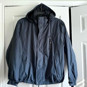 IZOD Sport Black Fleece Lined Full Zip Hooded Outdoor Men's Jacket
